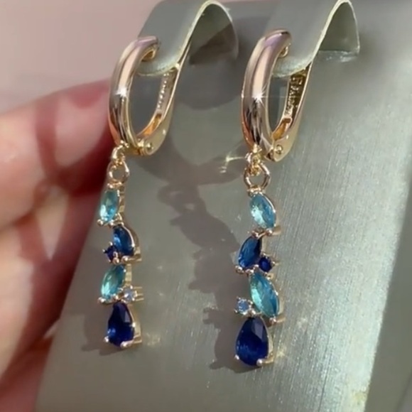 ⭐️𝅺new Colorful Natural Zircon Dangle Drop Earrings - Picture 1 of 10